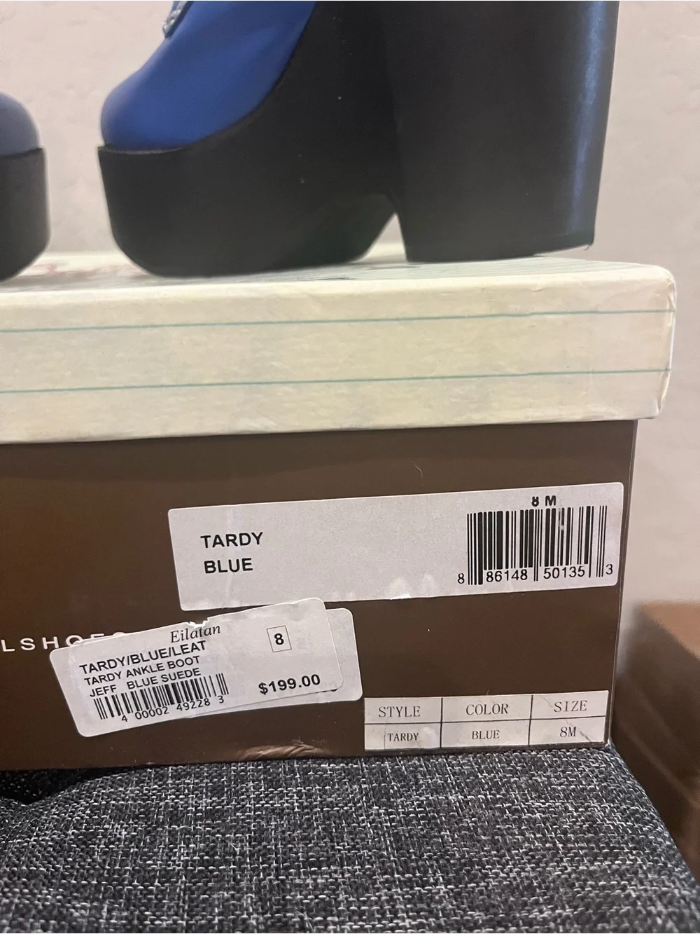 Jeffrey Campbell Tardy Blue Platform Ankle Boot